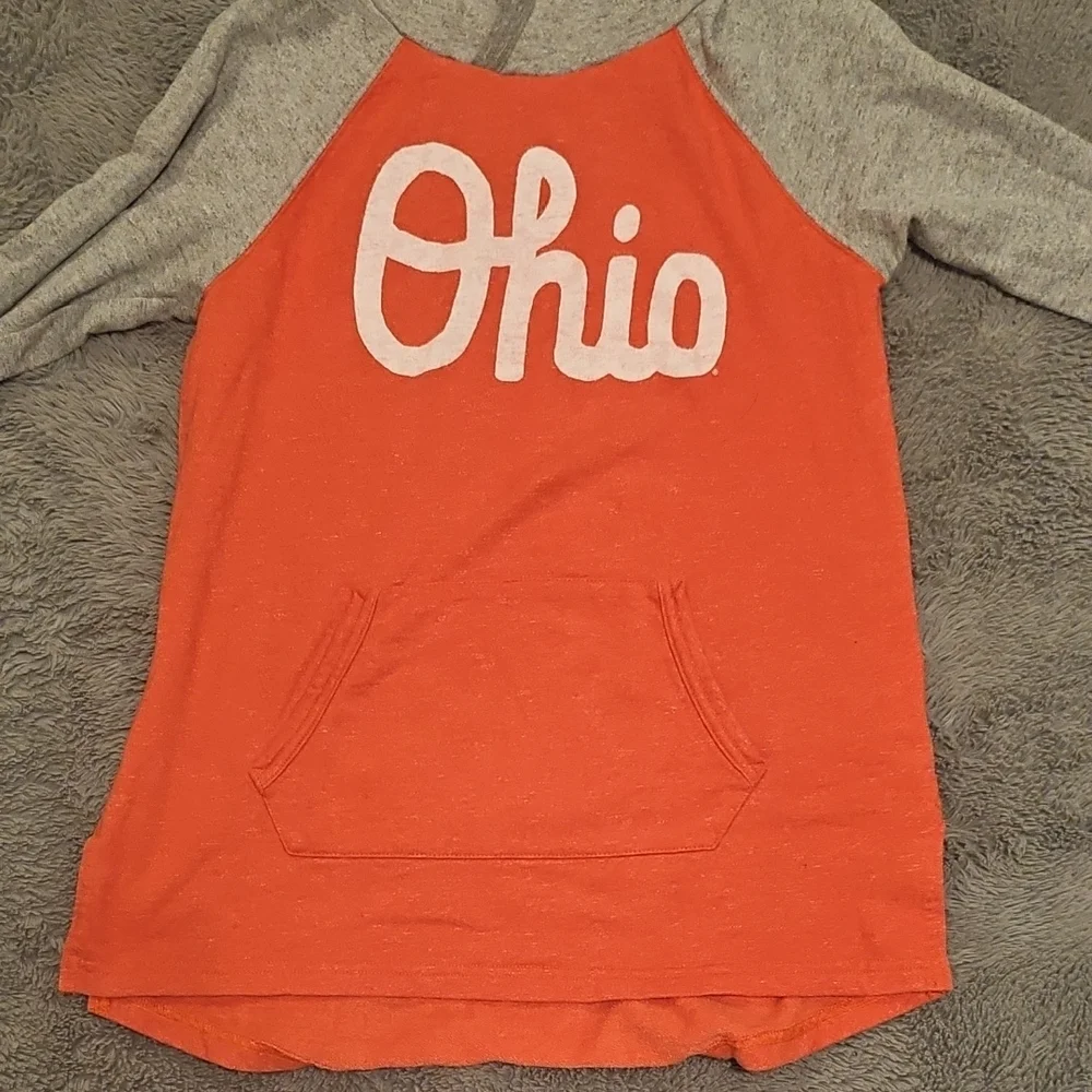 HOMAGE Ohio Hoodie - Red and Gray - Picture 1 of 5